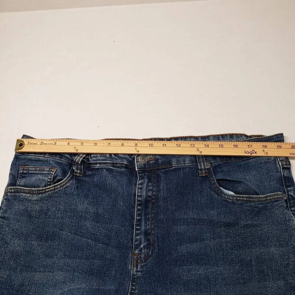 Refinery Republic Jeans Mens 40x32 (Actual 40x30) Blue Denim Slim Leg Stone Wash